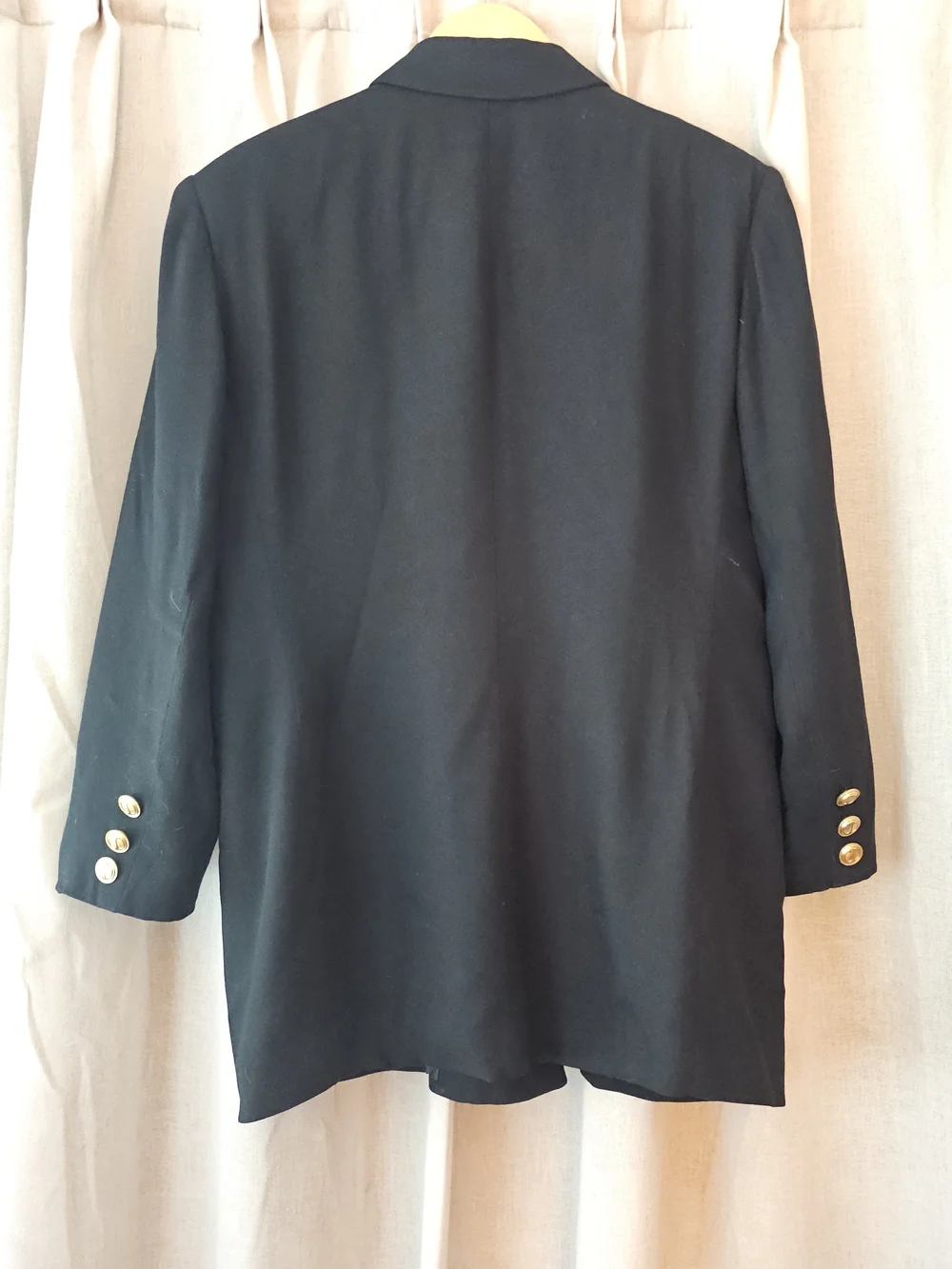 Vintage Christian Dior Black Double-Breasted Blazer Gold CD Buttons